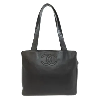 Pre-owned Chanel Black Leather Tote Bag ()