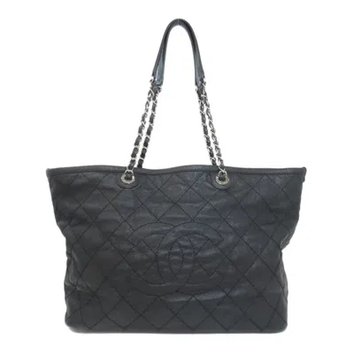 Pre-owned Chanel Black Leather Tote Bag ()