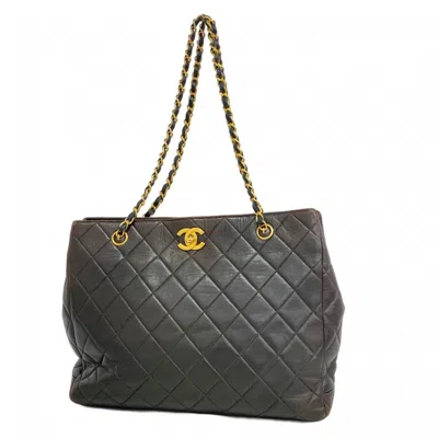 Pre-owned Chanel Black Leather Tote Bag ()