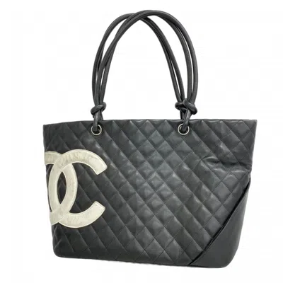Pre-owned Chanel Black Leather Tote Bag ()