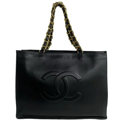 Pre-owned Chanel Black Leather Tote Bag ()