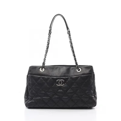 Pre-owned Chanel Black Leather Tote Bag ()