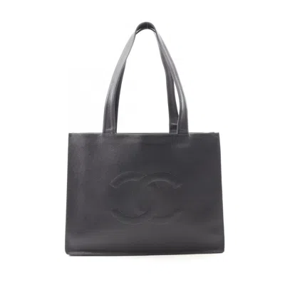 Pre-owned Chanel Black Leather Tote Bag ()