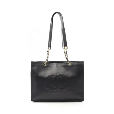 Pre-owned Chanel Black Leather Tote Bag ()