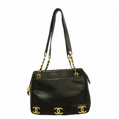 Pre-owned Chanel Black Leather Tote Bag ()