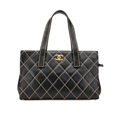 Pre-owned Chanel Black Leather Tote Bag ()
