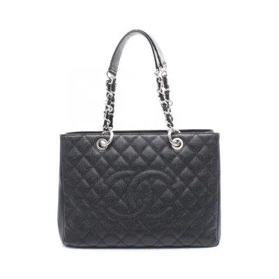 Pre-owned Chanel Black Leather Tote Bag ()