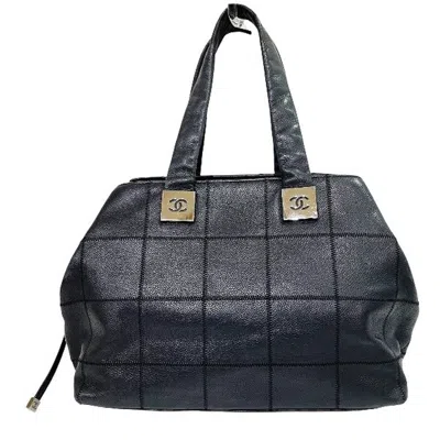 Pre-owned Chanel Black Leather Tote Bag ()
