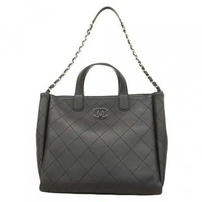 Pre-owned Chanel Black Leather Tote Bag ()