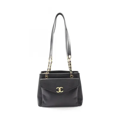 Pre-owned Chanel Black Leather Tote Bag ()