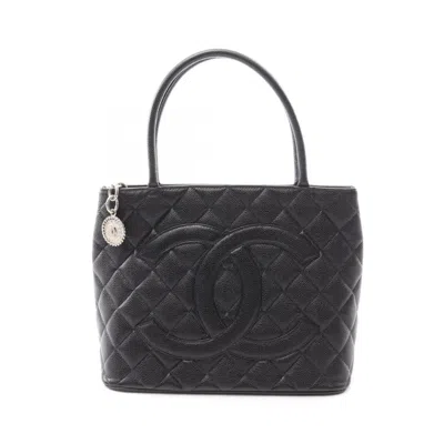 Pre-owned Chanel Black Leather Tote Bag ()