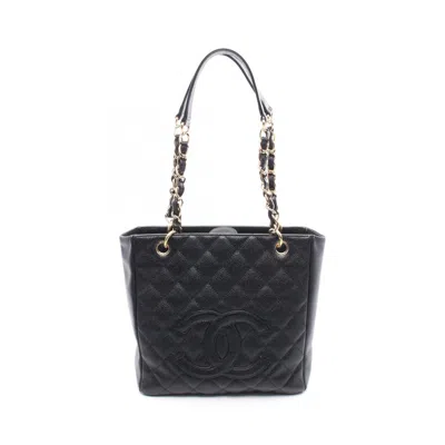 Pre-owned Chanel Black Leather Tote Bag ()