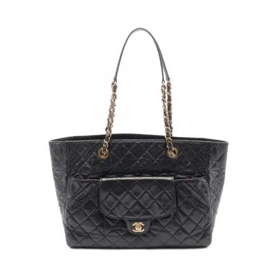 Pre-owned Chanel Black Leather Tote Bag ()