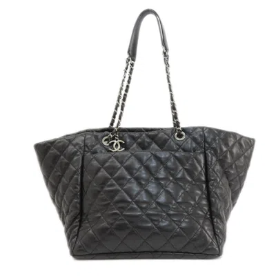 Pre-owned Chanel Black Leather Tote Bag ()