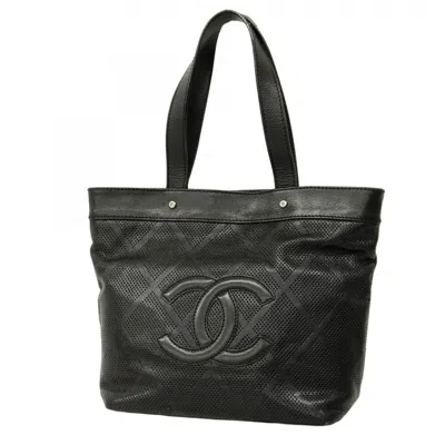 Pre-owned Chanel Black Leather Tote Bag ()