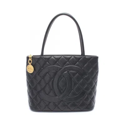 Pre-owned Chanel Black Leather Tote Bag ()