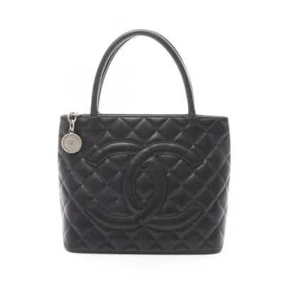 Pre-owned Chanel Black Leather Tote Bag ()