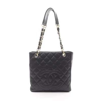 Pre-owned Chanel Black Leather Tote Bag ()