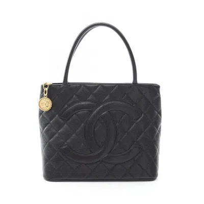 Pre-owned Chanel Black Leather Tote Bag ()