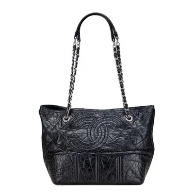 Pre-owned Chanel Black Leather Tote Bag ()