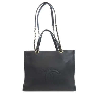 Pre-owned Chanel Black Leather Tote Bag ()