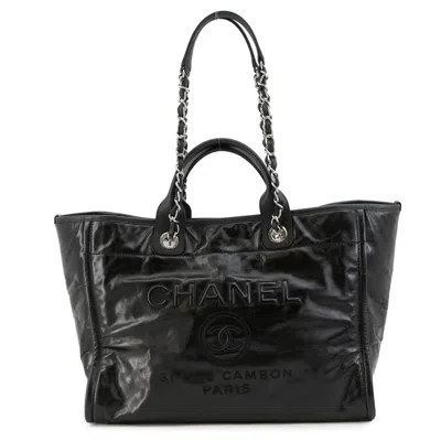 Pre-owned Chanel Black Leather Tote Bag ()