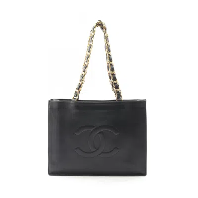 Pre-owned Chanel Black Leather Tote Bag ()