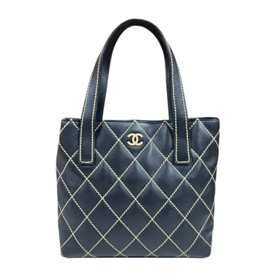 Pre-owned Chanel Black Leather Tote Bag ()
