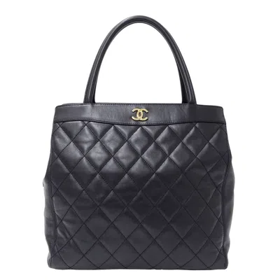 Pre-owned Chanel Black Leather Tote Bag ()