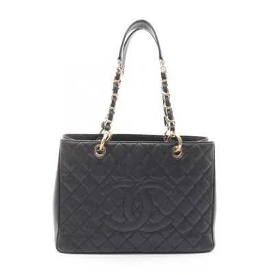 Pre-owned Chanel Black Leather Tote Bag ()
