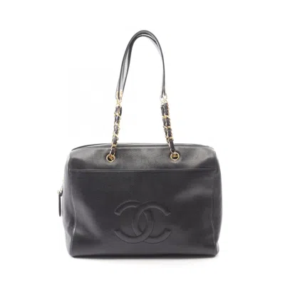 Pre-owned Chanel Black Leather Tote Bag ()