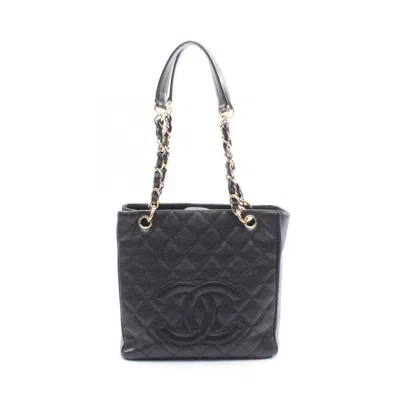 Pre-owned Chanel Black Leather Tote Bag ()