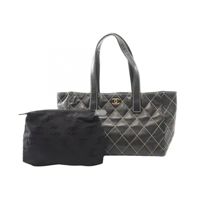 Pre-owned Chanel Black Leather Tote Bag ()