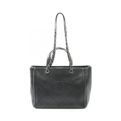 Pre-owned Chanel Black Leather Tote Bag ()