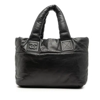 Pre-owned Chanel Black Leather Tote Bag ()