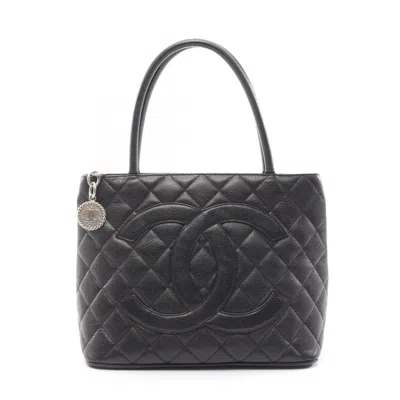 Pre-owned Chanel Black Leather Tote Bag ()