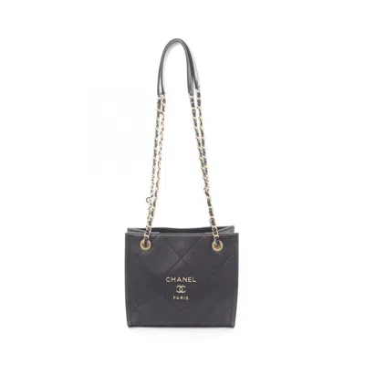 Pre-owned Chanel Black Leather Tote Bag ()