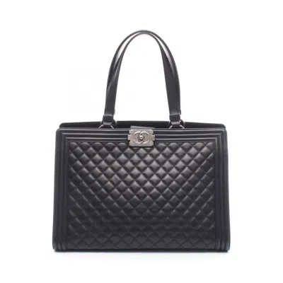 Pre-owned Chanel Black Leather Tote Bag ()