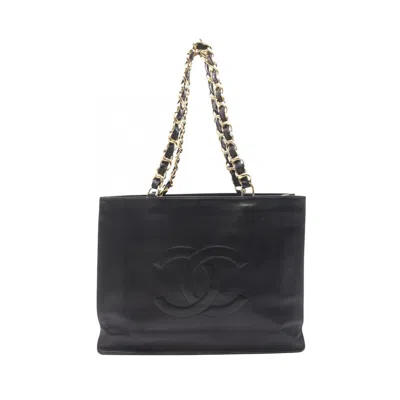 Pre-owned Chanel Black Leather Tote Bag ()