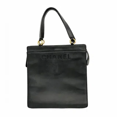 Pre-owned Chanel Black Leather Tote Bag ()