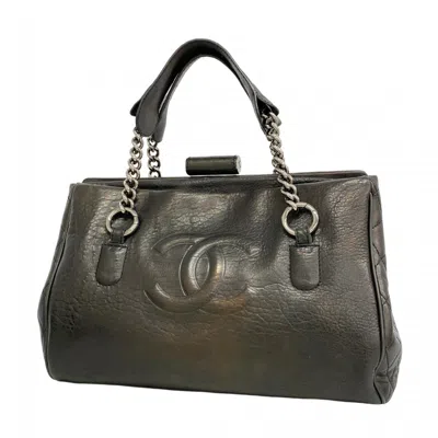 Pre-owned Chanel Black Leather Tote Bag ()