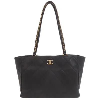 Pre-owned Chanel Black Leather Tote Bag ()