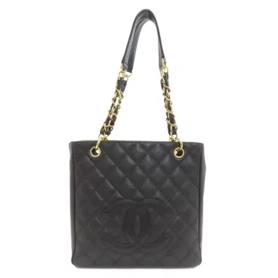 Pre-owned Chanel Black Leather Tote Bag ()