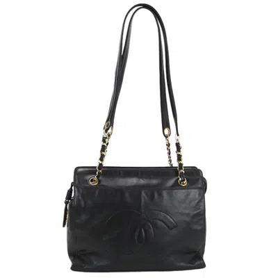 Pre-owned Chanel Black Leather Tote Bag ()