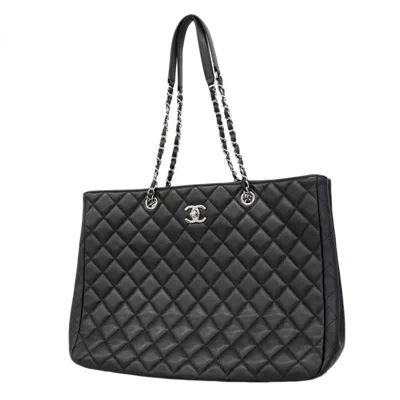 Pre-owned Chanel Black Leather Tote Bag ()