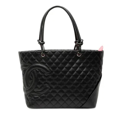 Pre-owned Chanel Black Leather Tote Bag ()