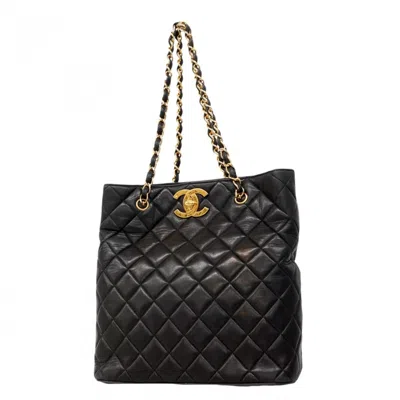 Pre-owned Chanel Black Leather Tote Bag ()