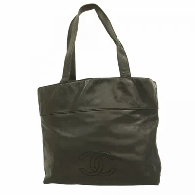 Pre-owned Chanel Black Leather Tote Bag ()