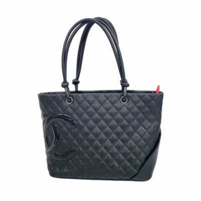 Pre-owned Chanel Black Leather Tote Bag ()