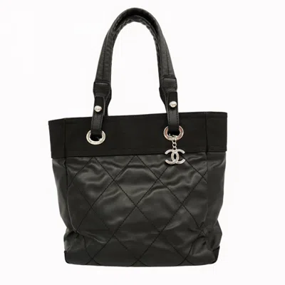 Pre-owned Chanel Black Leather Tote Bag ()